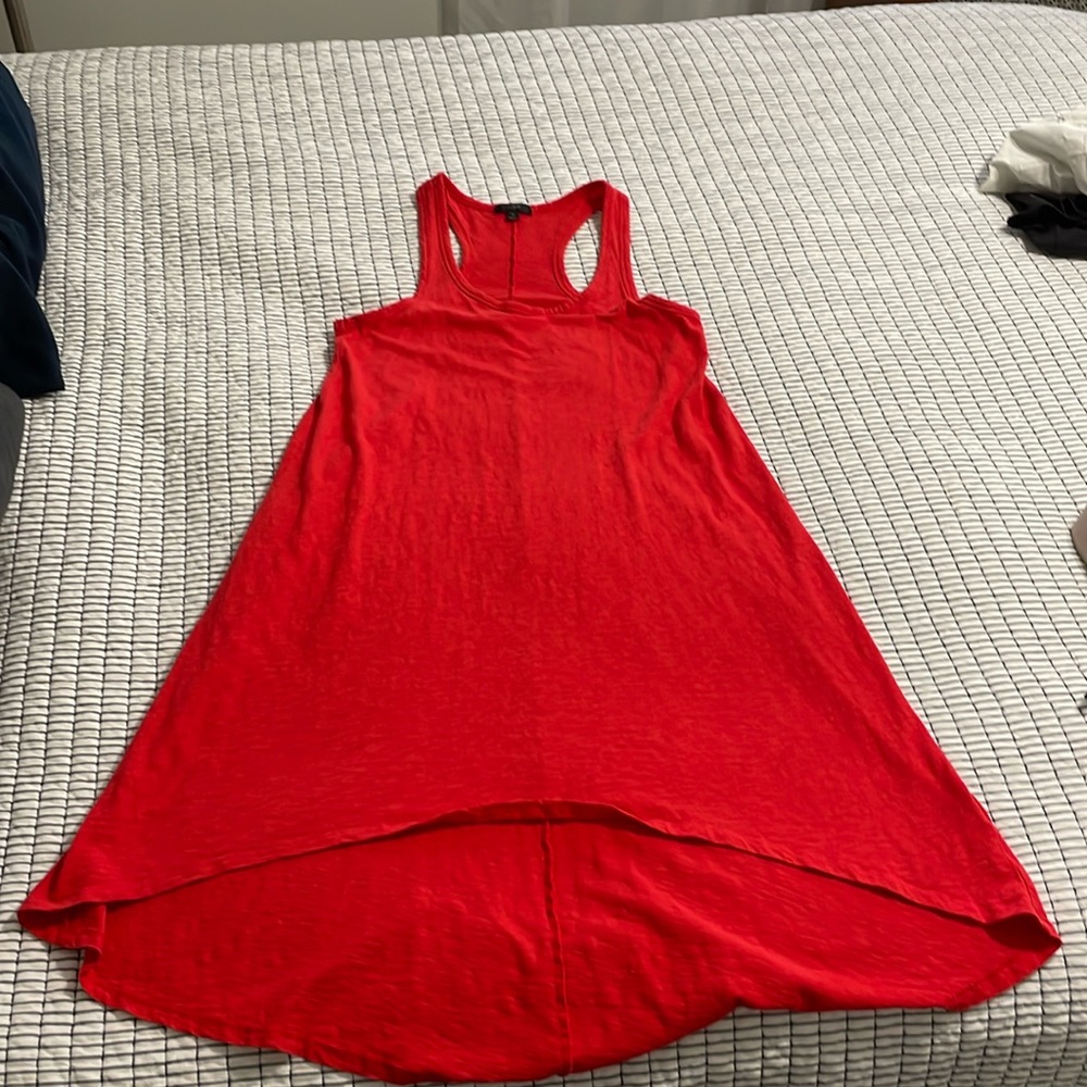 JCrew Red High Low Cotton Midi Dress